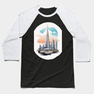 Dubai Burj Khalifa Baseball T-Shirt